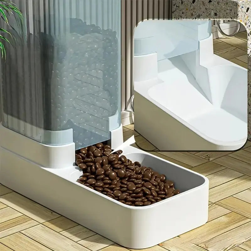 PetFlow Duo | 2-in-1 Futter- & Wasserspender für Haustiere | Automatischer Schwerkraftspender | 3,8 L Kapazität | Für Katzen & kleine Hunde