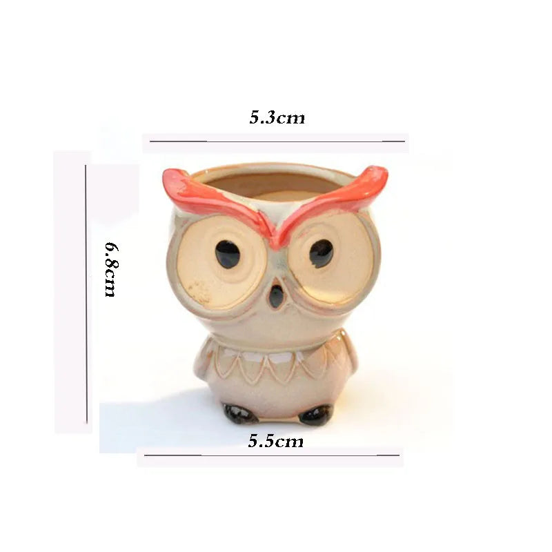 Owlivia | Keramik Eulen Blumentopf | Für Sukkulenten & Kakteen | Dekoration & Geschenkidee