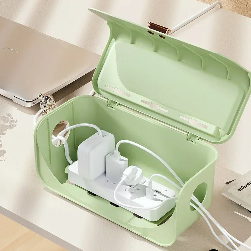 OrgaVolt Kabelbox mit Deckel | Staubdicht & Wassergeschützt | Aufbewahrungsbox für Mehrfachstecker & Ladekabel | Für Wohnzimmer & Büro