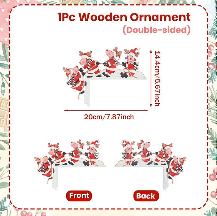Weihnachtliche Holzdeko FrostiHome | Weihnachtsmann & Schneemann | Holz Türschild & Eckdeko | Weihnachten & Neujahr 2026