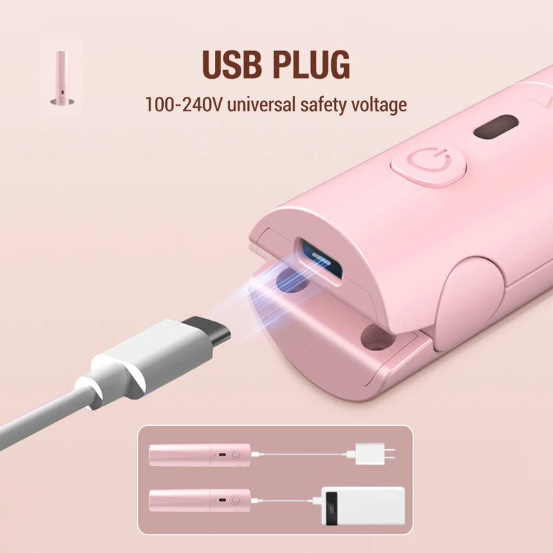 GlamMini Haarstyler | Tragbares Glätteisen & Lockenstab | Keramikbeschichtung | USB-C | 13 cm