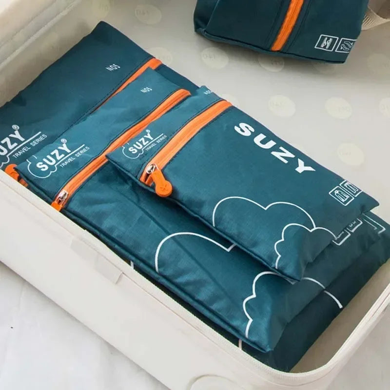 Packavio Reise-Organizer Set 7-teilig | Koffer-Taschen für Kleidung & Schuhe | Platzsparend & Wasserabweisend