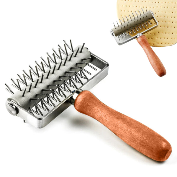 PizzaDock Pro | Teigstupfer aus Edelstahl & Holzgriff | Blasenfrei & Schnell | 20,5 x 13,3 cm