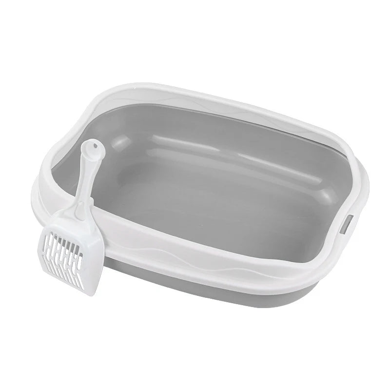 Halbgeschlossene Katzentoilette Mewlo AirClean | Spritzschutz-Katzenklo mit Anti-Streu-Pedal | Großzügige Öffnung & Belüftung | 42×29×12 cm