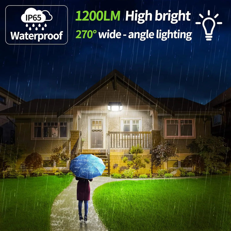 Solar-Sicherheitsstrahler SolGuard 270° | 3 Köpfe & Bewegungssensor | 1200 lm | 3 Lichtmodi | IP65 Außenleuchte mit Akku
