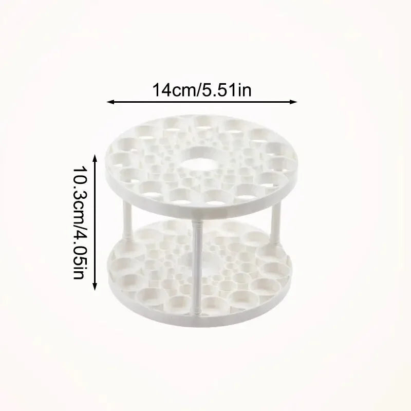 BeautySpin Make-up Pinselhalter | 360° drehbarer Organizer | Für Pinsel, Lippenstifte & Kosmetik | Weiß | 10 × 10 × 14 cm