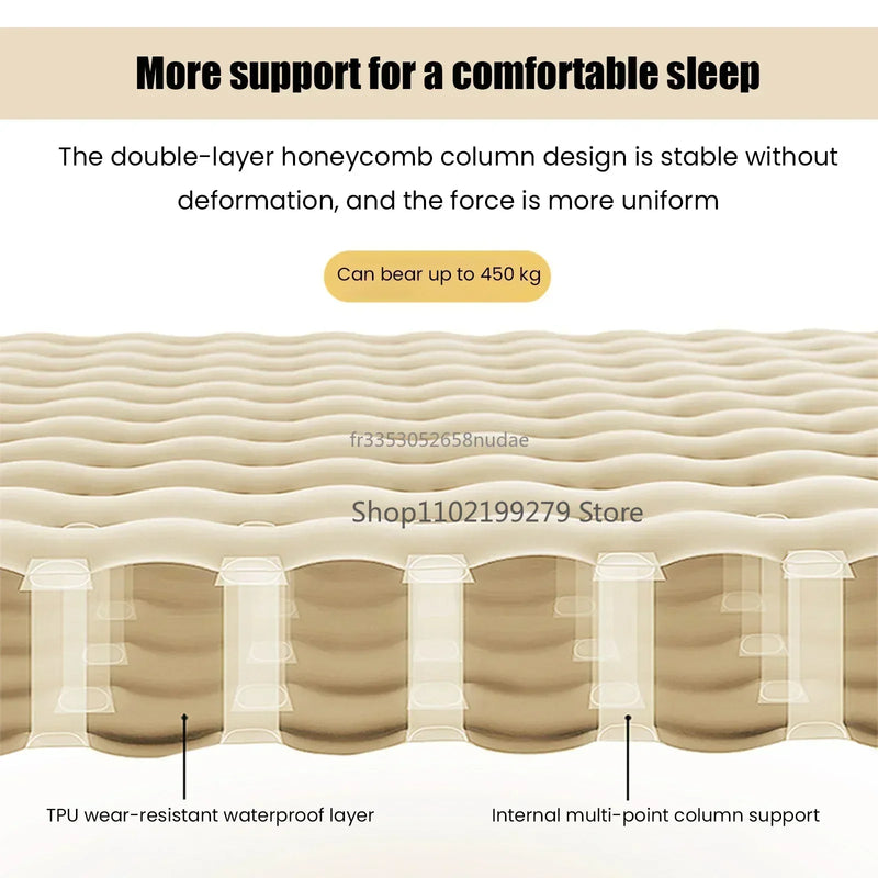 TrekBreeze Camping Isomatte Selbstaufblasend | 12 cm Dick | Mit Fußpumpe & Verbindbar | Ultraleicht & Wasserdicht