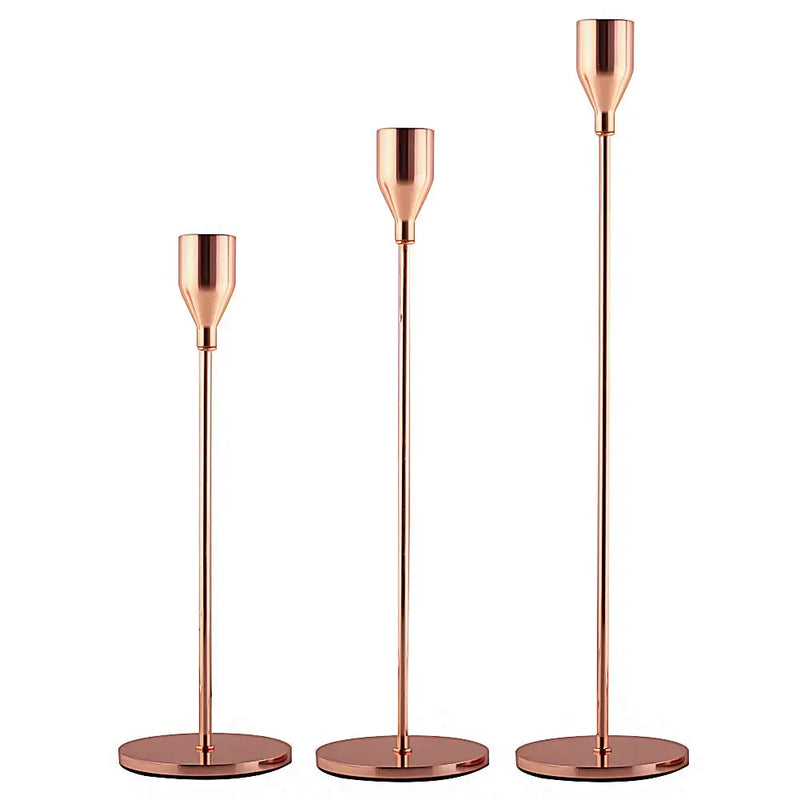 Luméa Kerzenhalter Set (3 Stück) | Europäisches Design | Metall | 24–34 cm