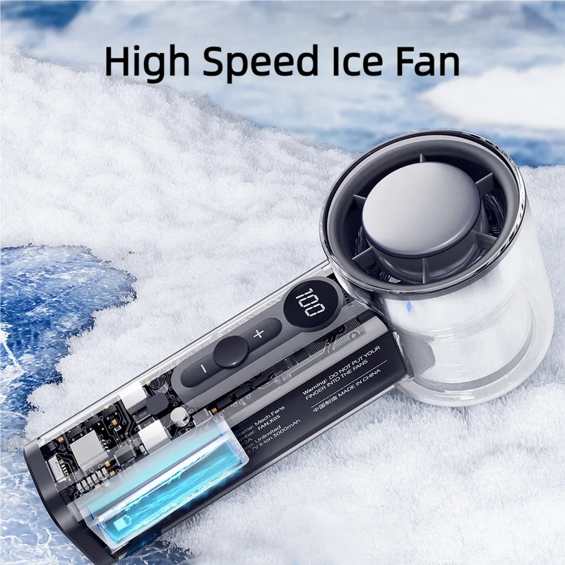 Cooliva IceFlow Mini Handventilator mit Halbleiter-Kühltechnologie | 3000 mAh Akku | Tragbar & Wiederaufladbar | Ultra-Leise & Leistungsstark