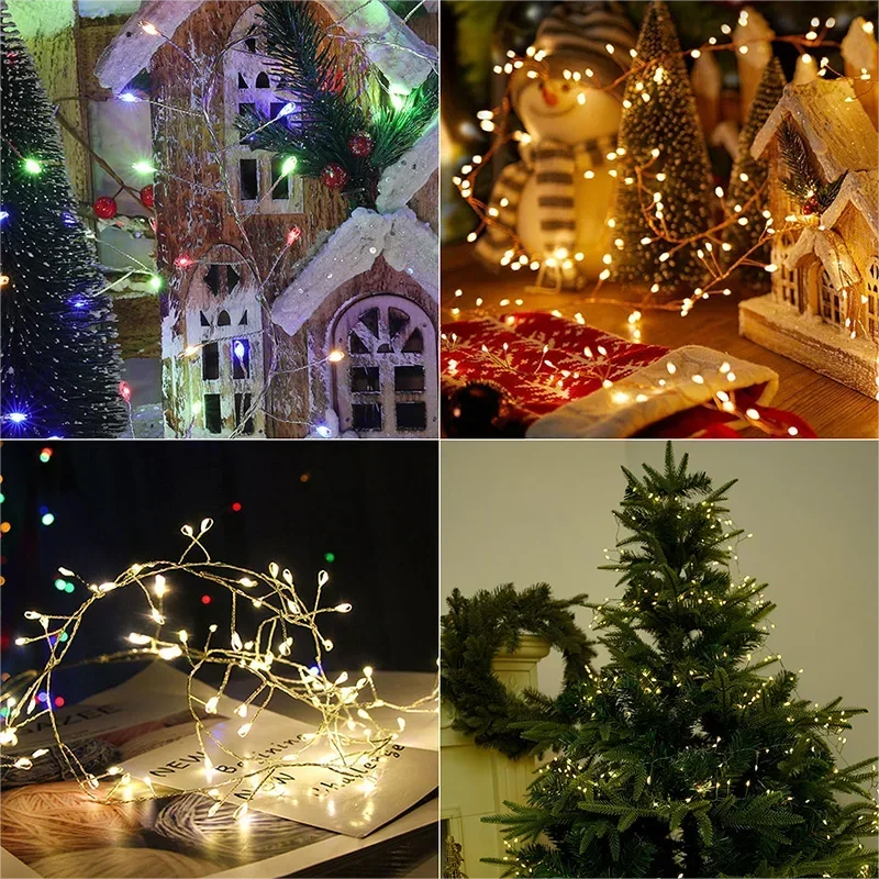 Cluster LED-Lichterkette Lumistra | Warmweiß & Kaltweiß | 36 m Silberdraht | Wasserdicht IP44 | Für Weihnachten, Hochzeit & Party