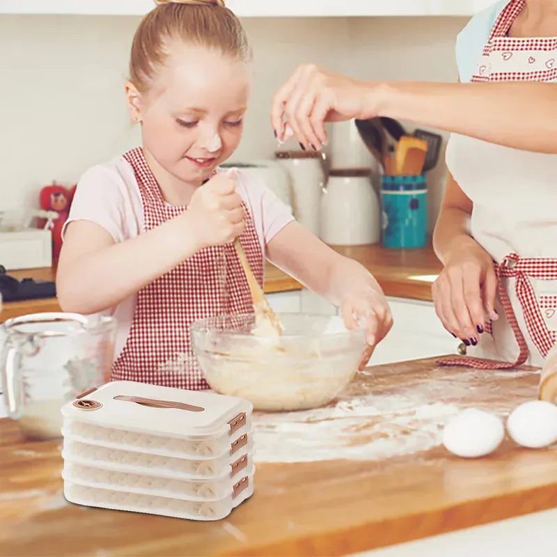 Frescura Gefrierbox für Teigtaschen | Stapelbare Lebensmittel-Aufbewahrungsbox mit Frischefunktion | 3- oder 4-lagiger Vorratsbehälter für Dumplings, Fleisch & Käse | Lebensmittelecht & Platzsparend