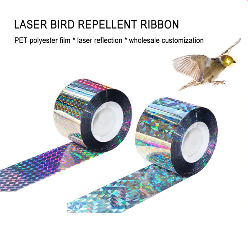 AgriGuard FlashWing Reflektierende Vogelschutz-Ribbon 80 m | Doppelseitig reflektierend | Wetterfest für Obstgarten & Feld
