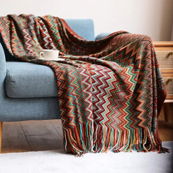 CasaLoom | Boho Decke mit Quasten | Rostrot | Weich & Leicht