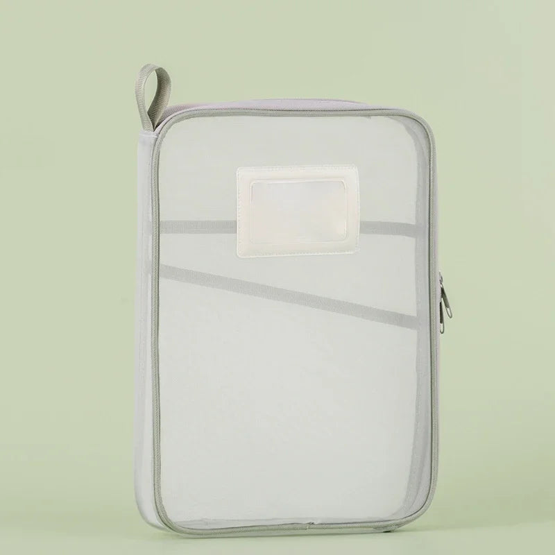 Doclura A4 Dokumententasche mit Reißverschluss | Doppellagig & transparent | Nylon-Netz Organizer 31×23,5×4 cm