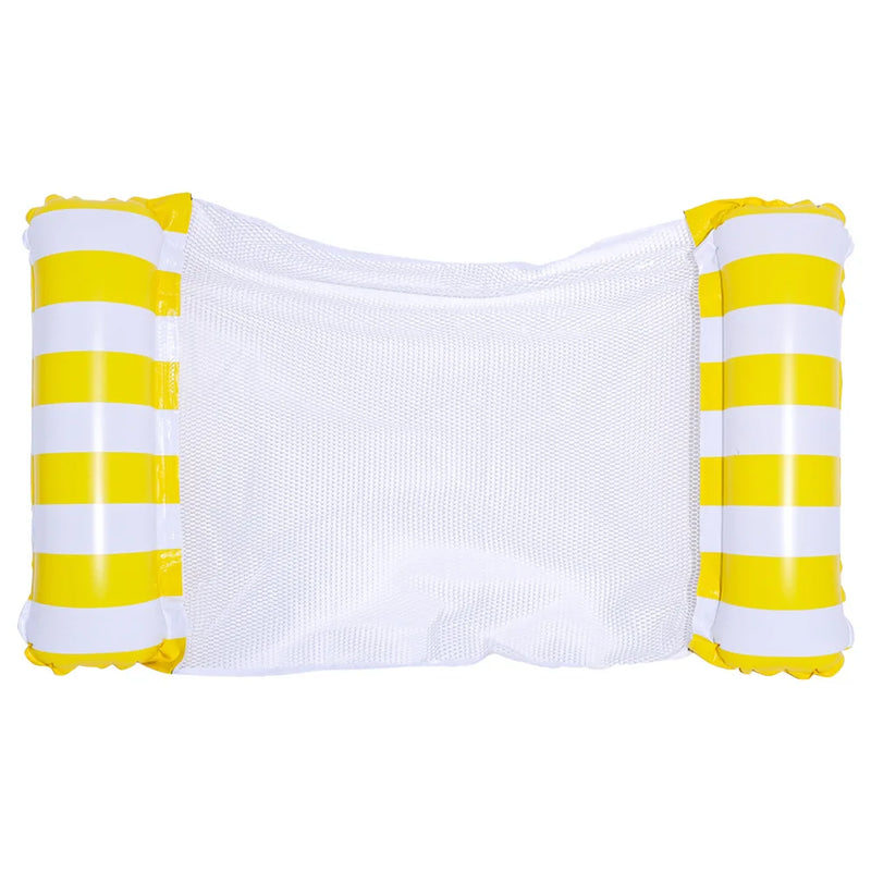 AQUAVIVA Wasserhängematte aufblasbar | 130×70 cm | Faltbare Pool-Liege mit Rückenlehne | Schwimmbett für Pool, Strand & Urlaub