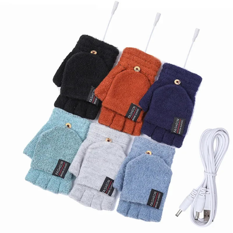 ThermoLoom USB Heizhandschuhe | 3 Wärmestufen | Weiches Strickmaterial | Unisex Einheitsgröße