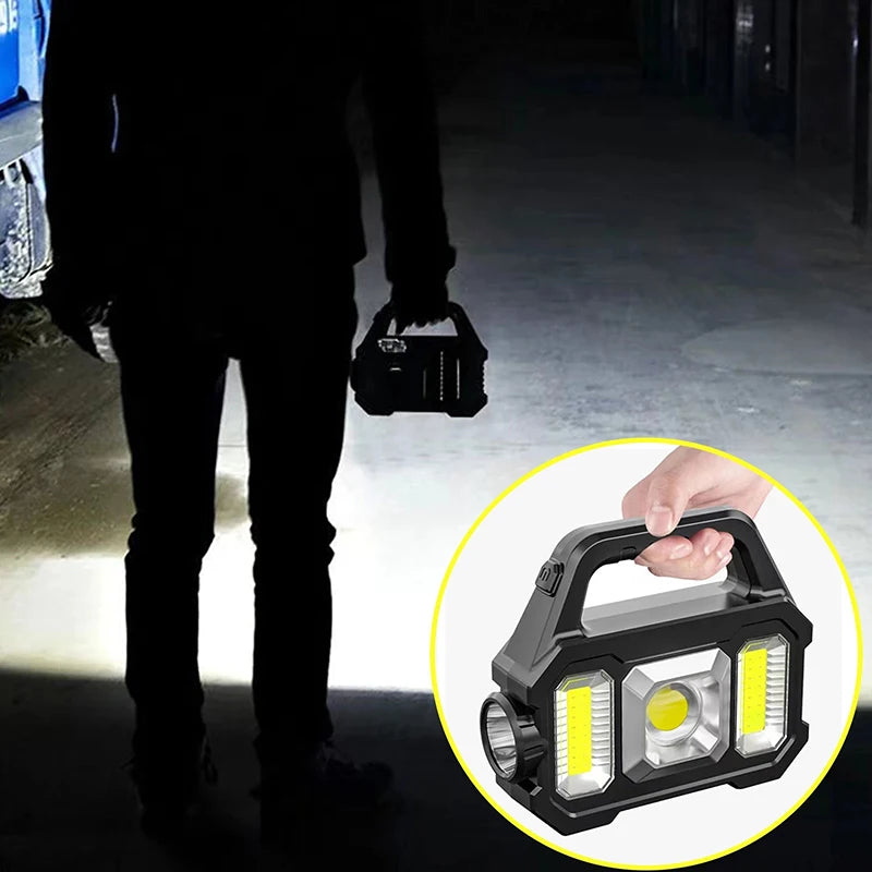 SolarTorch Pro 2205 | LED Suchscheinwerfer mit Solar- & USB-Ladung | 6 Lichtmodi | Powerbank-Funktion | Outdoor-Wasserdicht