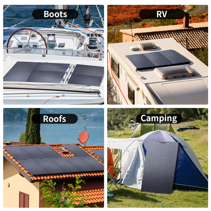 Flexibles Solarpanel SunWave Pro | 100 W / 200 W | IP68 Wasserdicht | Ultraleicht & Biegsam | Für Balkon, Wohnmobil & Off-Grid