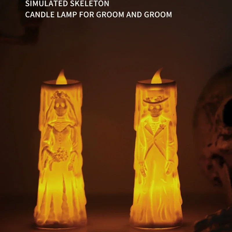 Halloween-Kerze CreepyFlame | Flackernde LED-Kerze | Schaurige Deko für Party, Fenster & Tisch