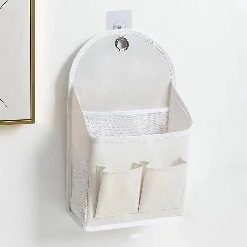 RoomEase Hängende Stoff-Aufbewahrungstasche | Wand- & Türorganizer | 2 Fächer + Seitennetz