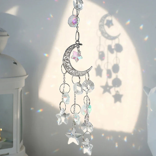 Lunora | Kristall Suncatcher | Regenbogen Deko Anhänger | Glas & Metall | 20 cm