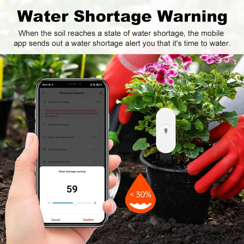 Smart Bodenfeuchtigkeitssensor GrowGuard | Zigbee 3.0 | App- & Sprachsteuerung | Für Pflanzenpflege & Gartenüberwachung