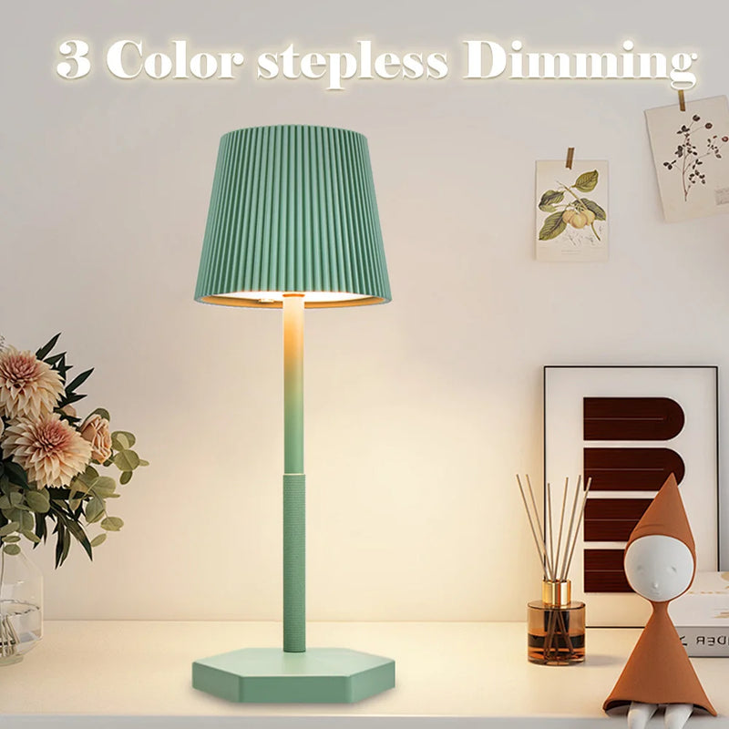 LumiStripe | LED Tischlampe mit Wireless Charging | Touch-Dimmung & USB-Akku | Modern & Minimalistisch