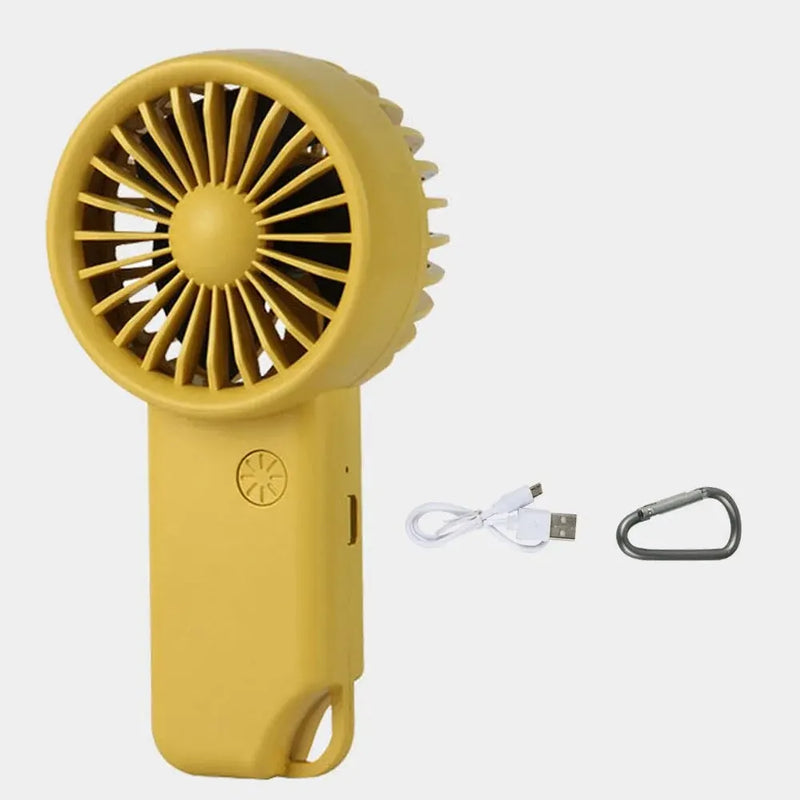Brisola Mini Handventilator mit USB-Aufladung | 3 Geschwindigkeitsstufen & LED-Anzeige | Tragbarer Akku-Lüfter für Büro, Reise & Sport