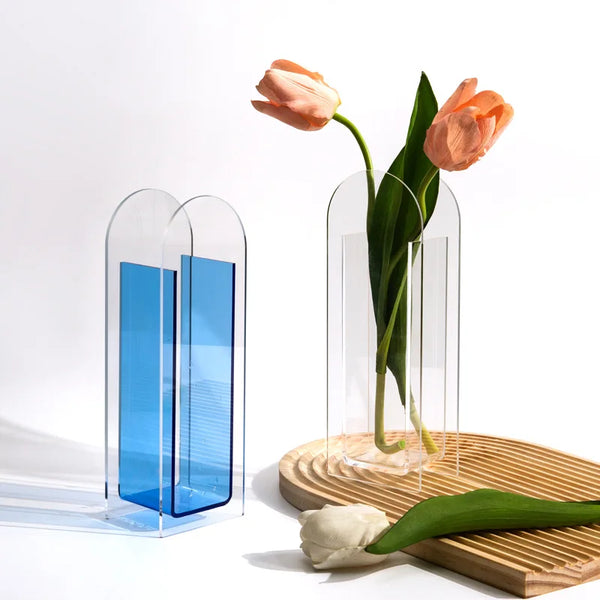 ClearElegance | Acryl Vase Transparent | Minimalistisches Deko-Element | Für Blumen & Hydrokultur