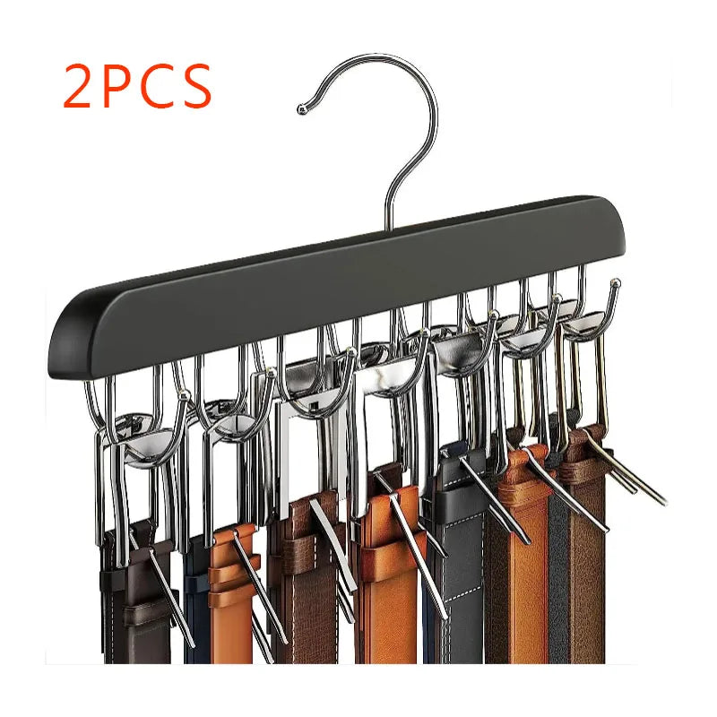 Hangurel Gürtel- & Schalhalter aus Holz | Platzsparender Kleiderschrank-Organizer | Für Gürtel, Krawatten & Accessoires