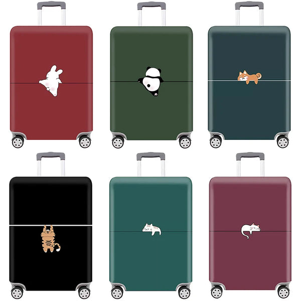 Kofferhülle TravelPaw FlexCover | Elastischer Gepäckschutz mit Tiermotiven | Für 18–32 Zoll Koffer | Reißfest & Waschbar