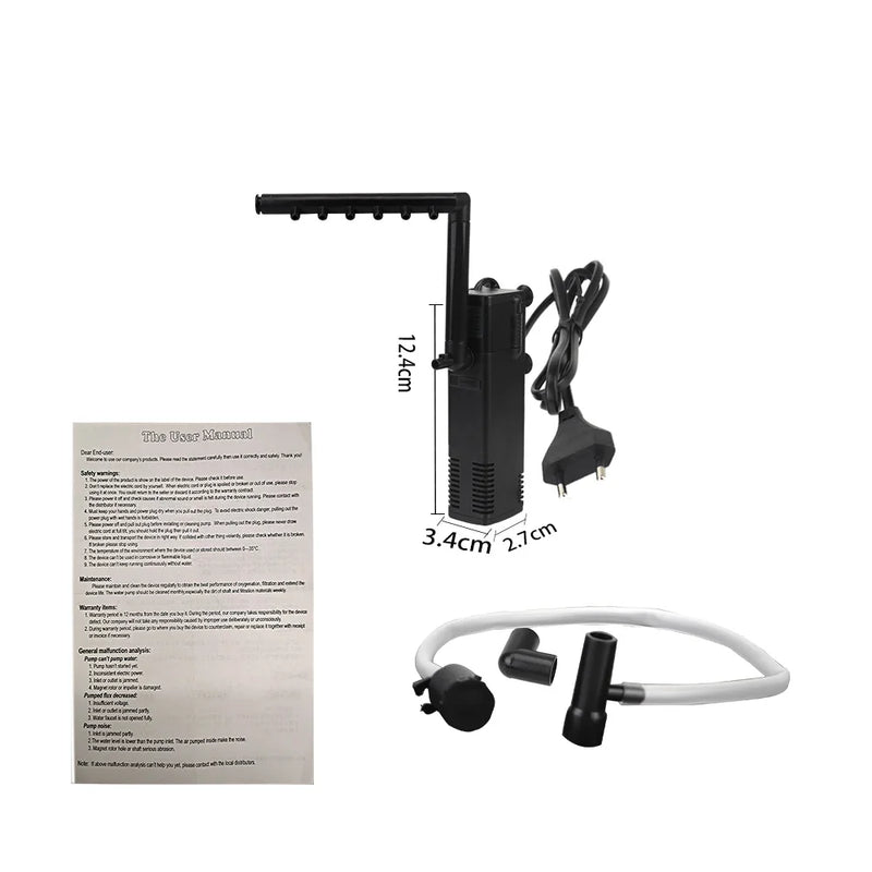 AquaThero Wasserfilterpumpe für Aquarien | Tauchsaugpumpe mit Filter & Sauerstoffzufuhr | Für Süß- & Salzwasser | EU-Stecker