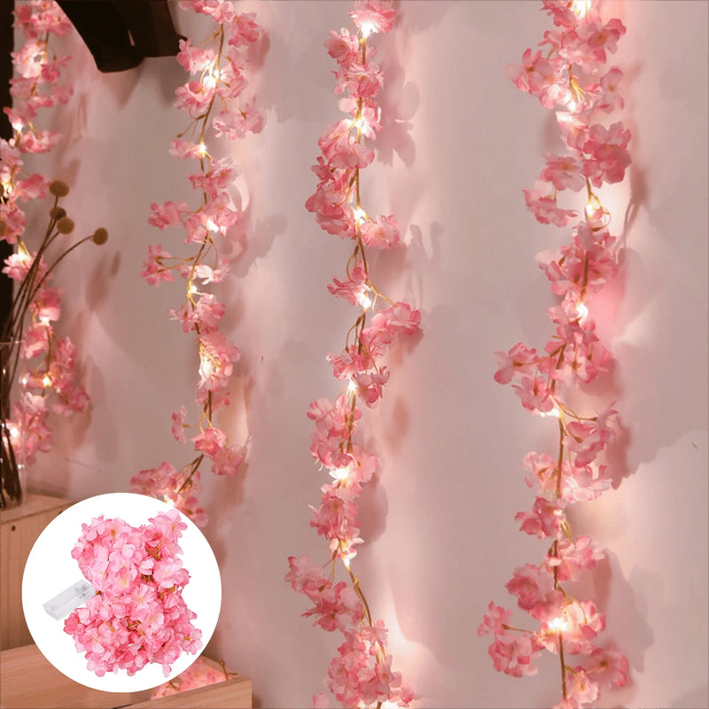 SakuraGlow Lichterkette | Kirschblüten-Girlande | 20 LED | Romantische Deko für Schlafzimmer & Feste