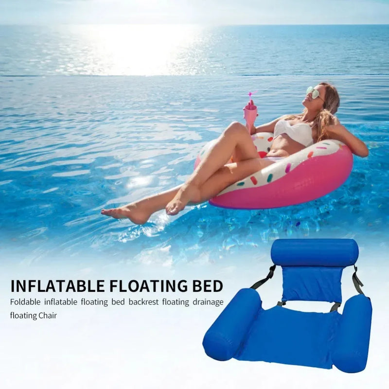Aufblasbarer Wasserhängesessel | Verstellbar & Tragbar | AquaLiva Pool-Lounge für Strand & Schwimmbad – 100×120 cm