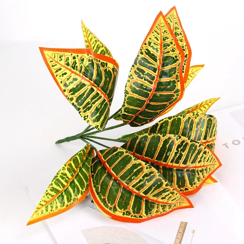 VERDIVA Kunstpflanze Dieffenbachia | Tropisches Deko-Blatt aus Seide | Pflegeleichte Deko für Tisch, Regal & Wohnzimmer