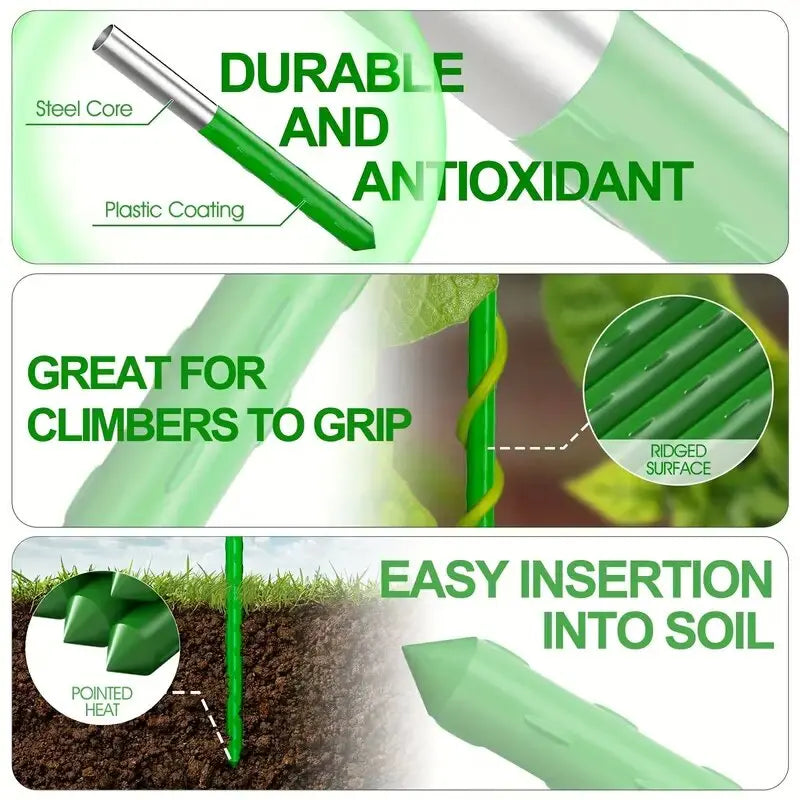 PlantFix Pro | 20er-Set Pflanzenstützen | Stabil & Vielseitig | Für Tomaten, Gurken & Kletterpflanzen