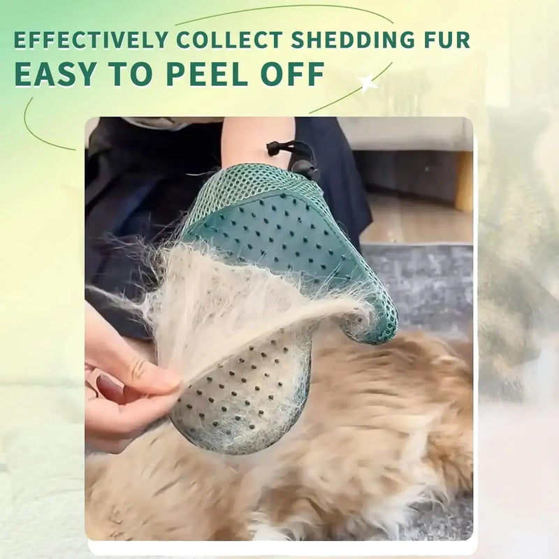 Pawrella 2-in-1 Haustier-Handschuh | Fellpflege & Haarentfernung in einem | Für Katzen & Hunde | Silikon-Noppen | Waschbar