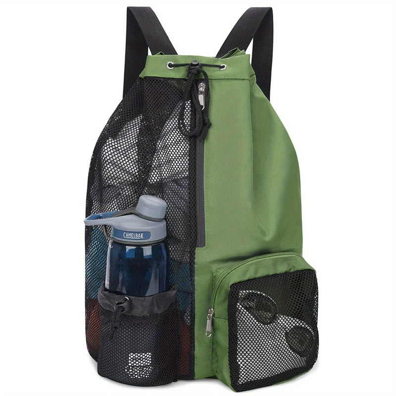 DrySportix Sportbeutel mit Netz & Nassfach | Rucksack mit Kordelzug | Schwimmen, Fitness & Strand | 48×32 cm