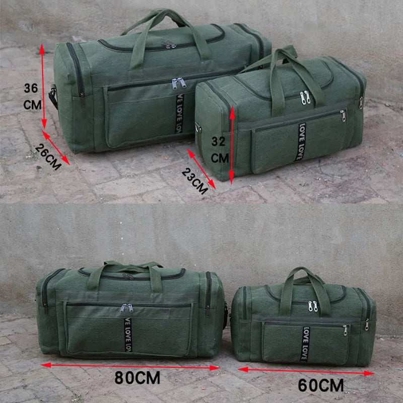 Reisetasche Bravion GearBag | XL Sport- & Trainingstasche aus wasserfestem Canvas | Schultertasche für Männer | 80×26×36 cm oder 60×23×32 cm
