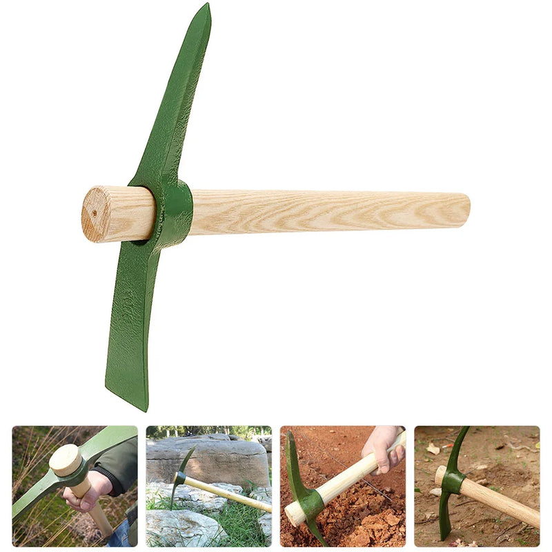 Ergaterra Gartenhacke aus Stahl | Hohlgeschmiedet & handlich | Robustes Werkzeug mit Holzgriff | 35×23×5,2 cm