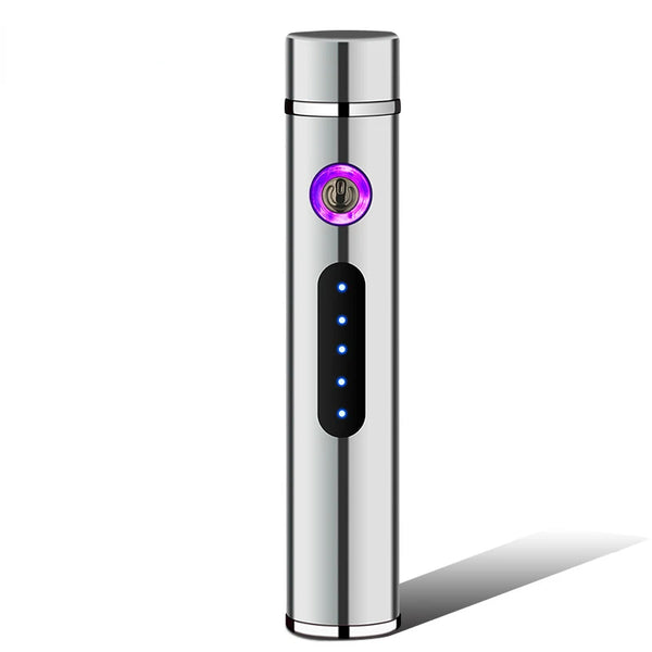 Voltrino Zylinder-USB-Feuerzeug | Doppelte Lichtbogen-Technologie | Wiederaufladbar & Windfest | Edles Metallgehäuse für Herren