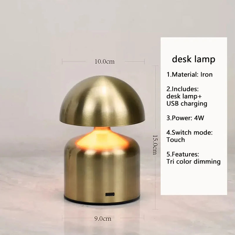 LumoVerde LED-Tischlampe | Wiederaufladbar | 3 Farbtemperaturen & Touch-Dimmer | 4W | 5V