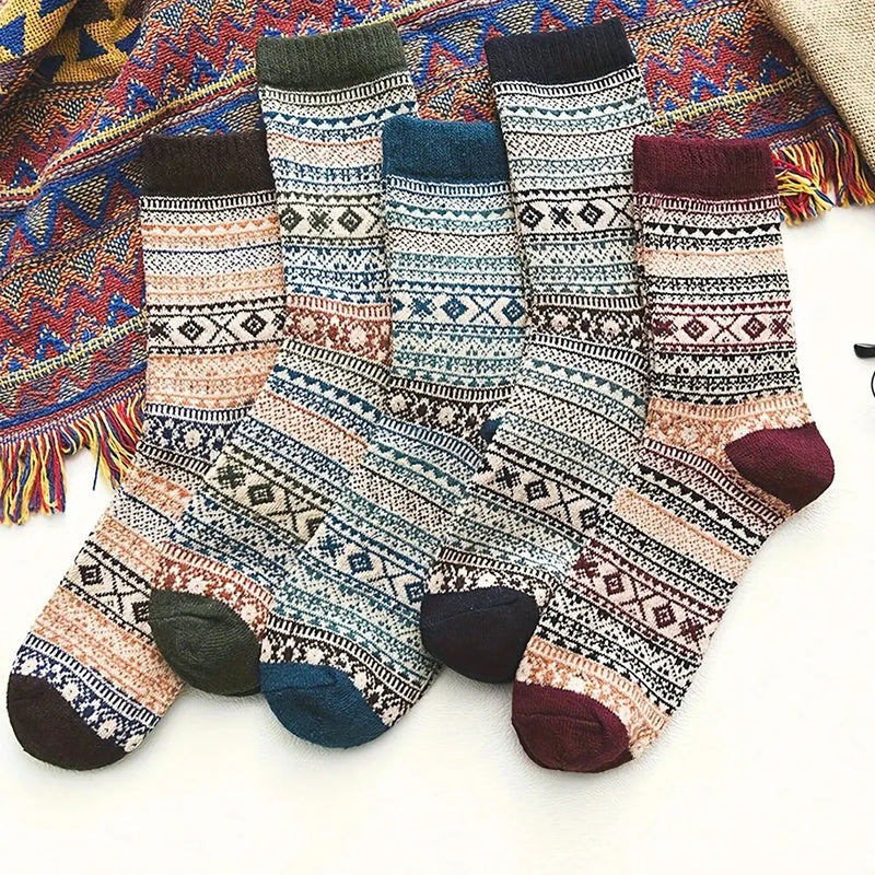 Woolina | Damen Wollsocken Set | 5 Paar | Extra Dick & Warm | Herbst & Winter