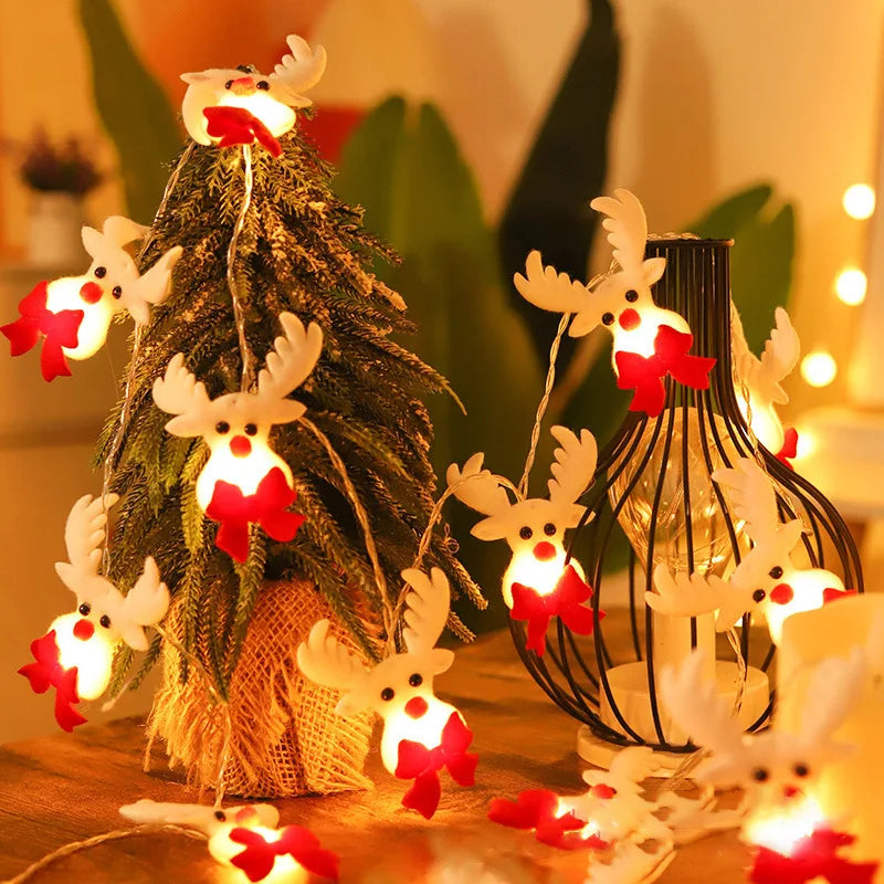 LED Schneemann Lichterkette | 1,5 m mit 10 LEDs | Weihnachtsdeko für Wohnzimmer, Kinderzimmer, Hochzeit & Party | FrostiGlow