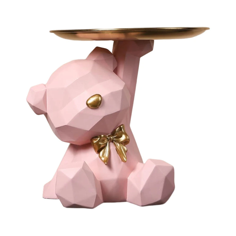 GeoBear | Aufbewahrungsfigur Bär | Geometrisches Design aus Harz | Deko & Ablage für Süßigkeiten & Kleinteile | 17,5×13 cm