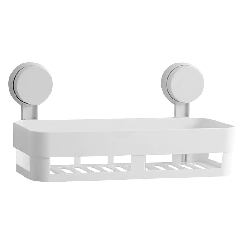 HydraFix DrainRack Wandregal Bad & Küche | Ohne Bohren | Starker Saugnapf & Ablauflöcher | 2 kg Tragkraft