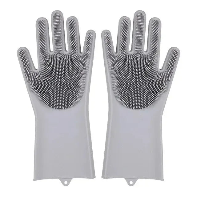 Spül- & Reinigunghandschuhe CleanGlove MagicScrub | Silikon-Handschuhe mit Bürstenstruktur | Hitzebeständig & lebensmittelecht | 32,5×11,5 cm