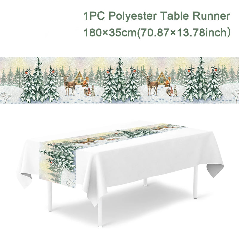 Weihnachtstischläufer | 180×35 cm | Polyester | Festliche Tischdeko 2025