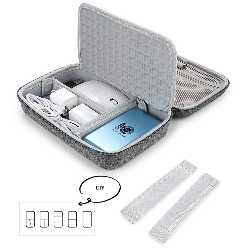 Techurex Elektronik Organizer Tasche mit großer Kapazität | Stoßfeste Aufbewahrung für Kabel, Tablet & Zubehör | Reiseetui mit Airbag-Polsterung
