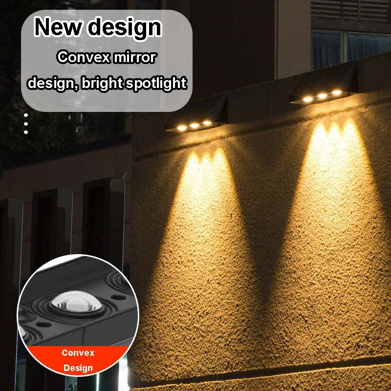 Solvion Solar Wandleuchte Außen | Automatisches Licht bei Dunkelheit | IP54 Wasserdicht | LED Warmweiß | Für Garten & Balkon